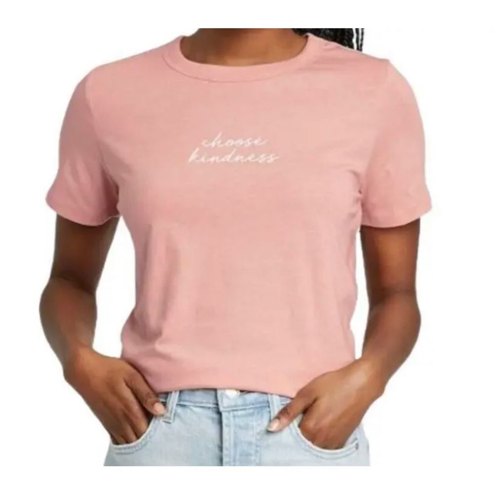 Zoe + Liv Choose Kindness 2X Crew Neck T-shirt Blush Misty Rose Women’s …